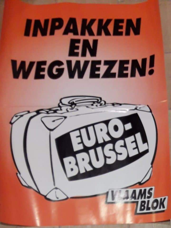 Affiche Vlaams Blok - Stop euro Brussel  / 45 x 60 cm