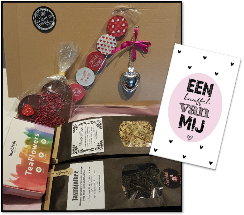 Brievenbuspakket - Theekadobox - Een Knuffel van mij!