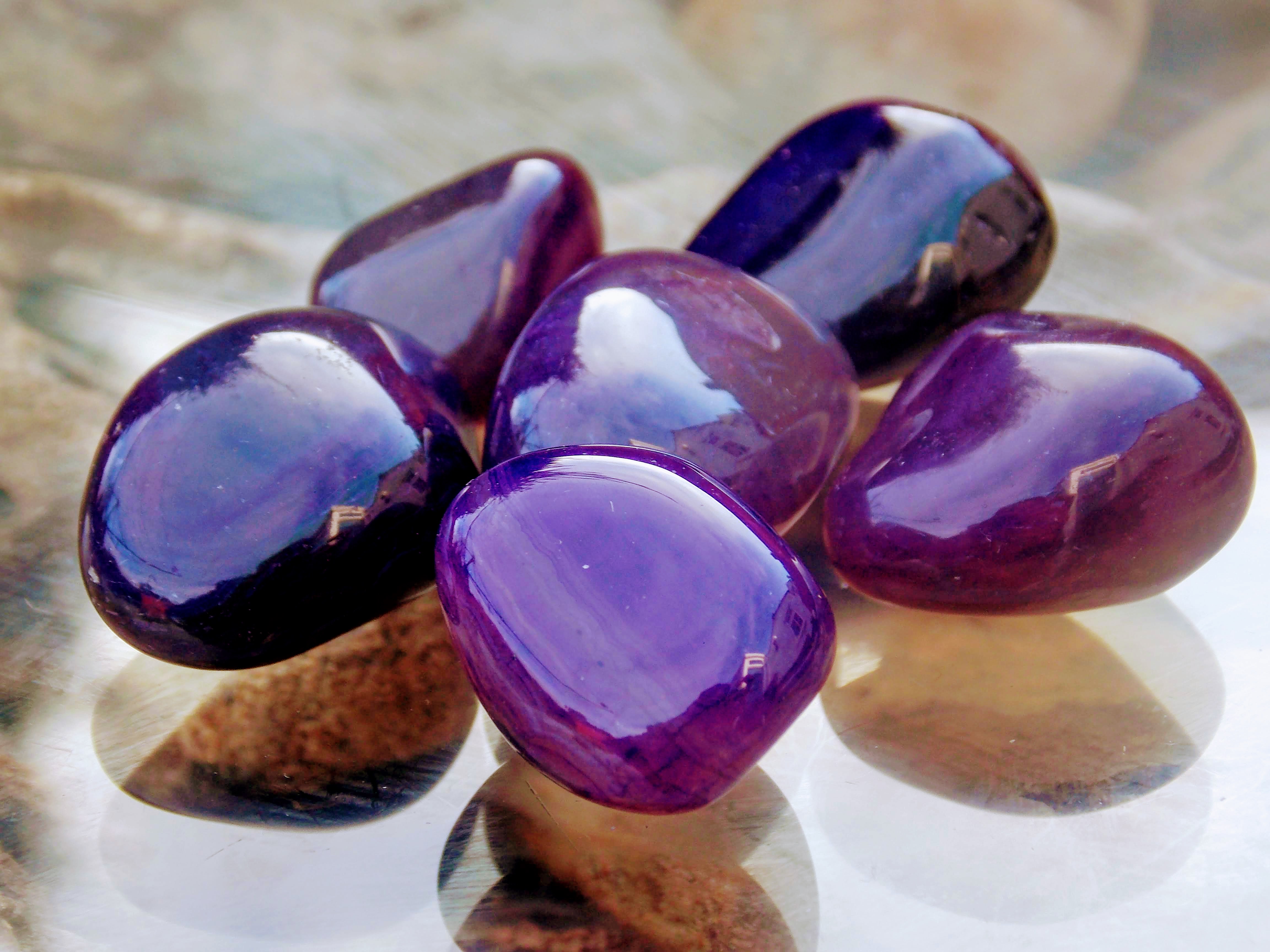 Purple Agate Polished Stones
