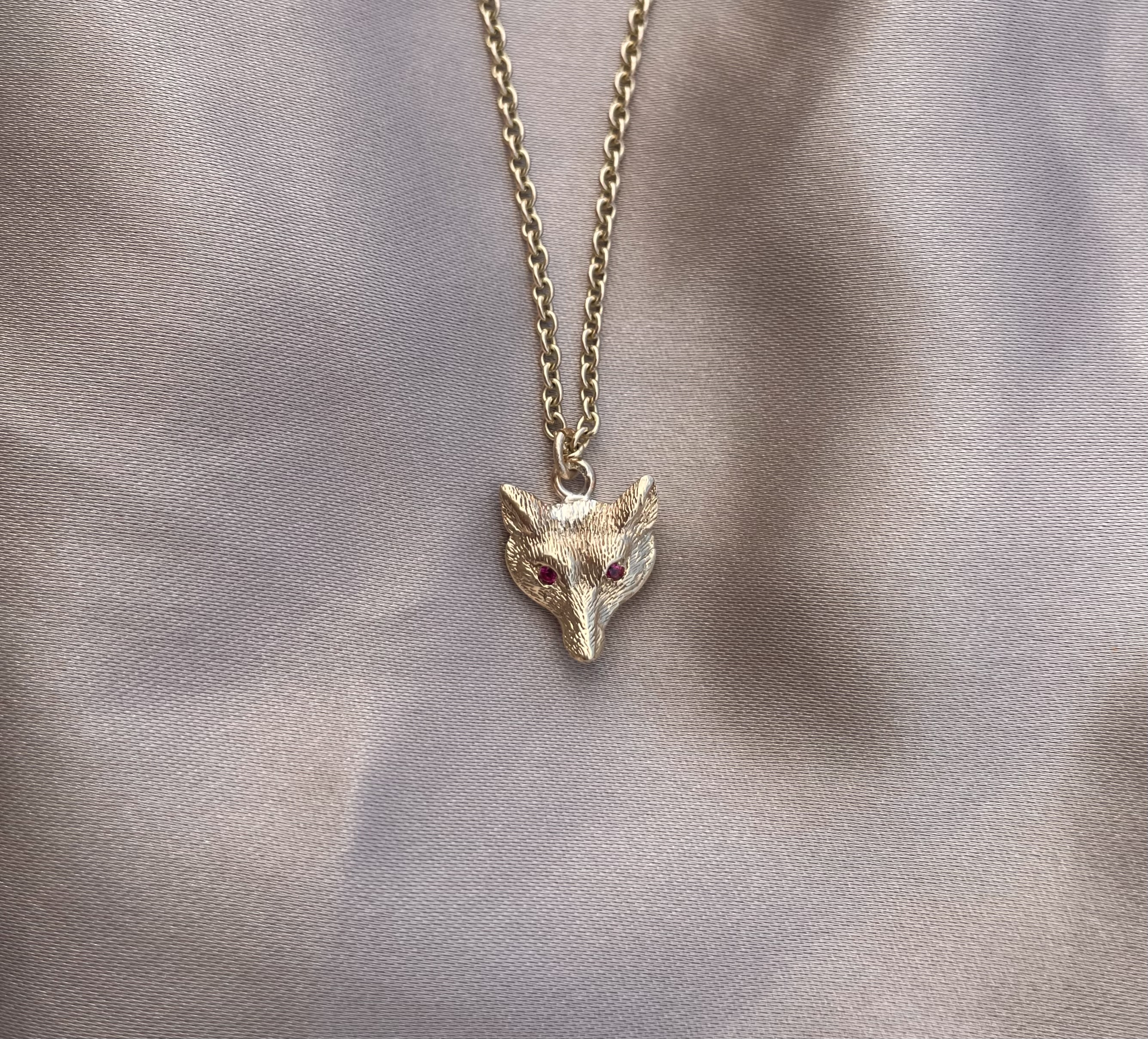 Sleek Fox head pendant on chain