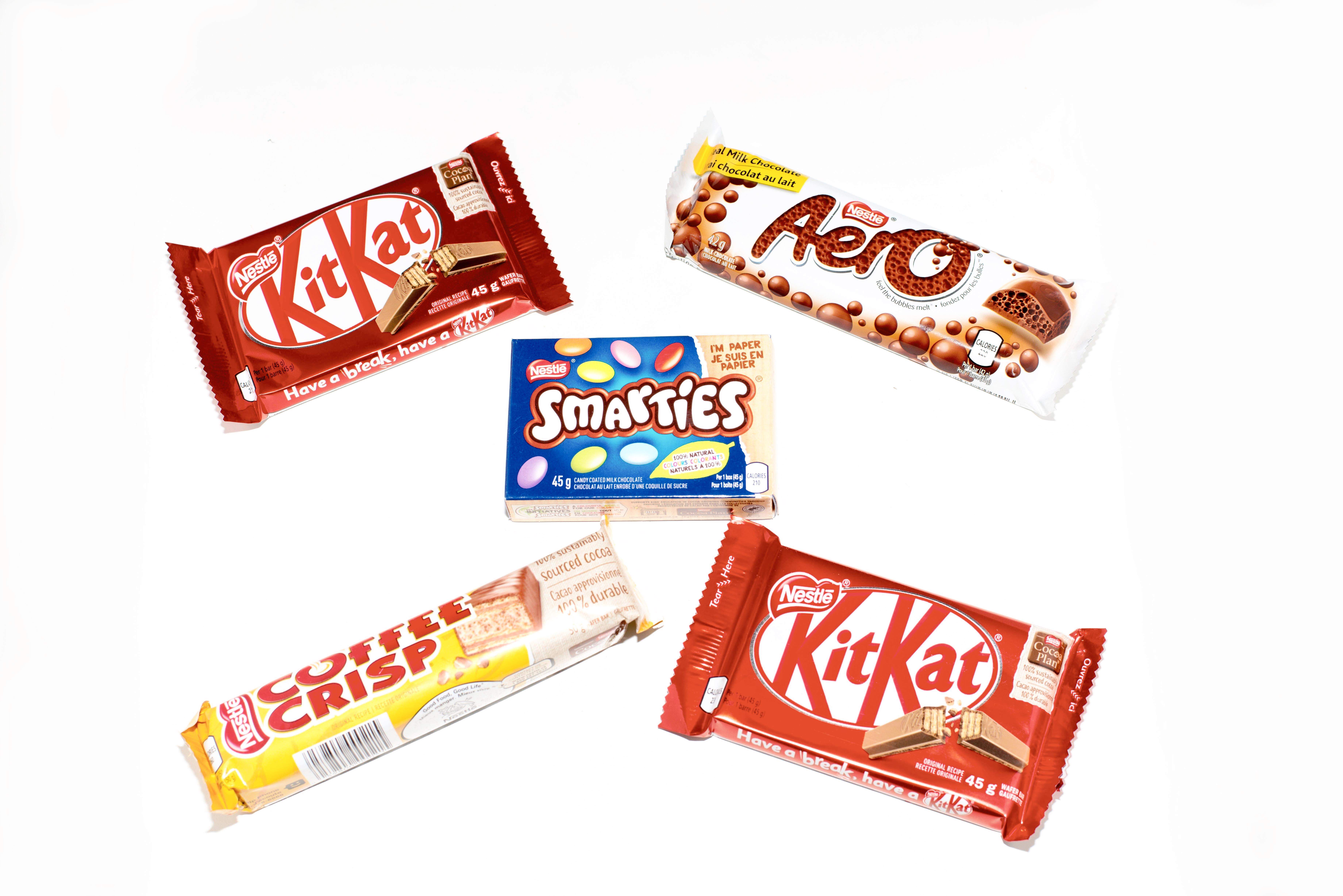 Specially selected for your satisfaction - large array of chocolate bars to be enjoyed