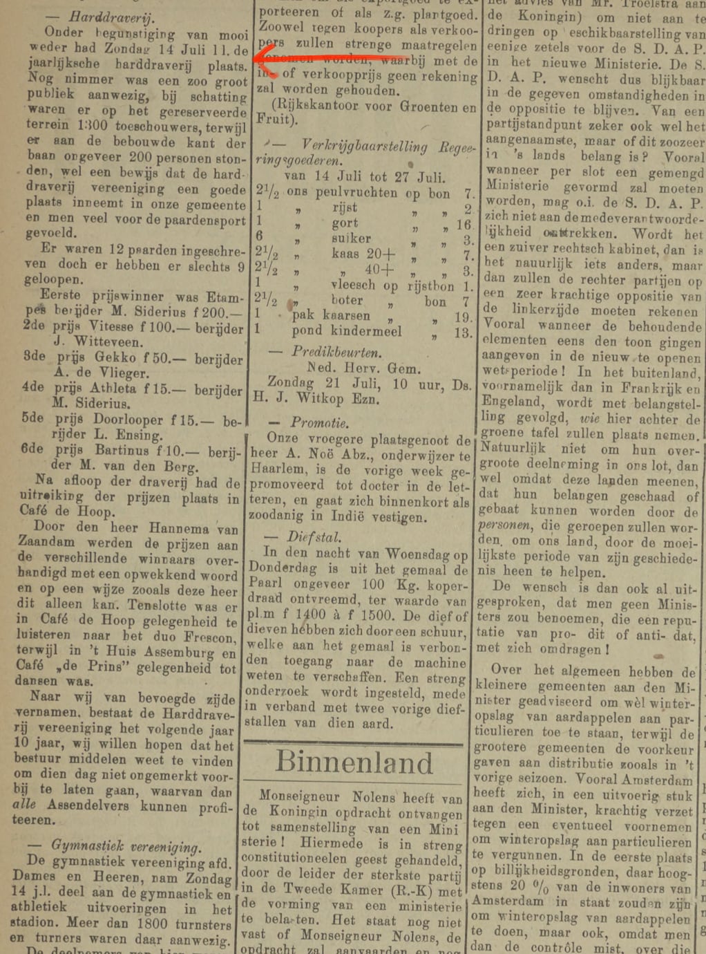Assendelftsche Courant, Orgaan voor Assendelft en Omstreken, 1918-07-20