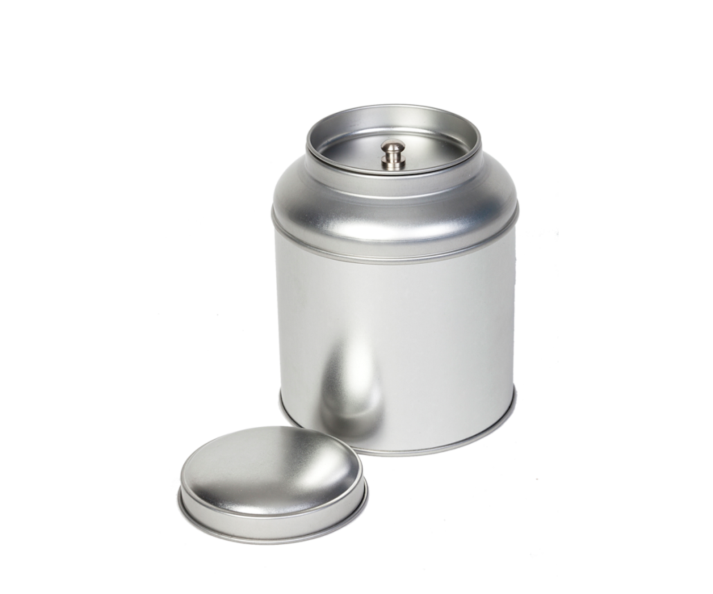 Eversdal Theeblik nr 4. medium zilver met binnensluiting  (125 gram)