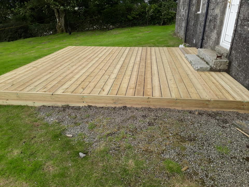 A new timber decking project near Newton Stewart