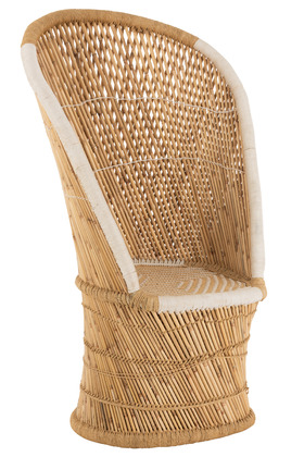 SUMMERTIME....... hoge bamboe stoel, naturel/wit