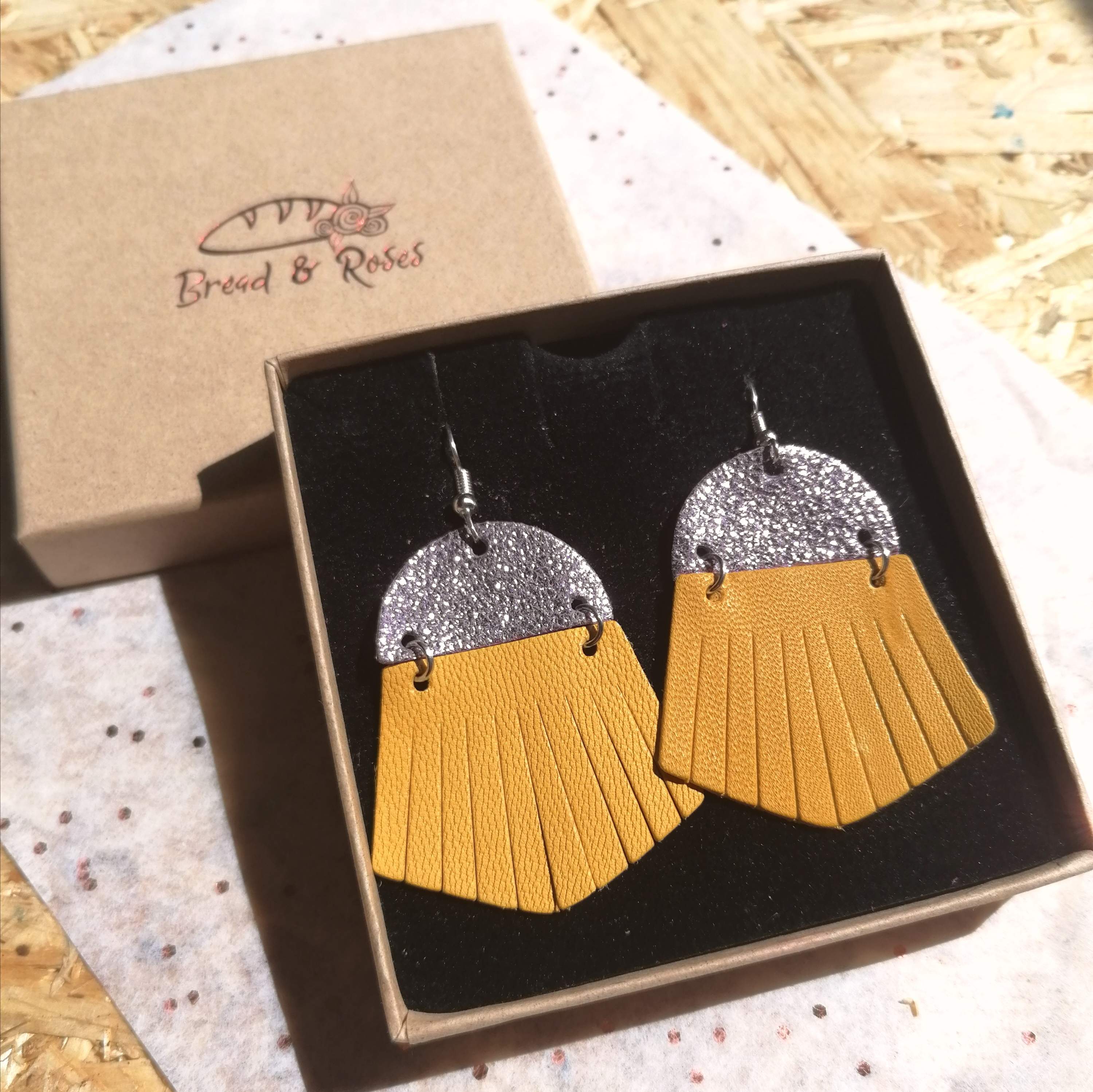 Georgia Recycled Leather Fringe Earrings - 7 Colours