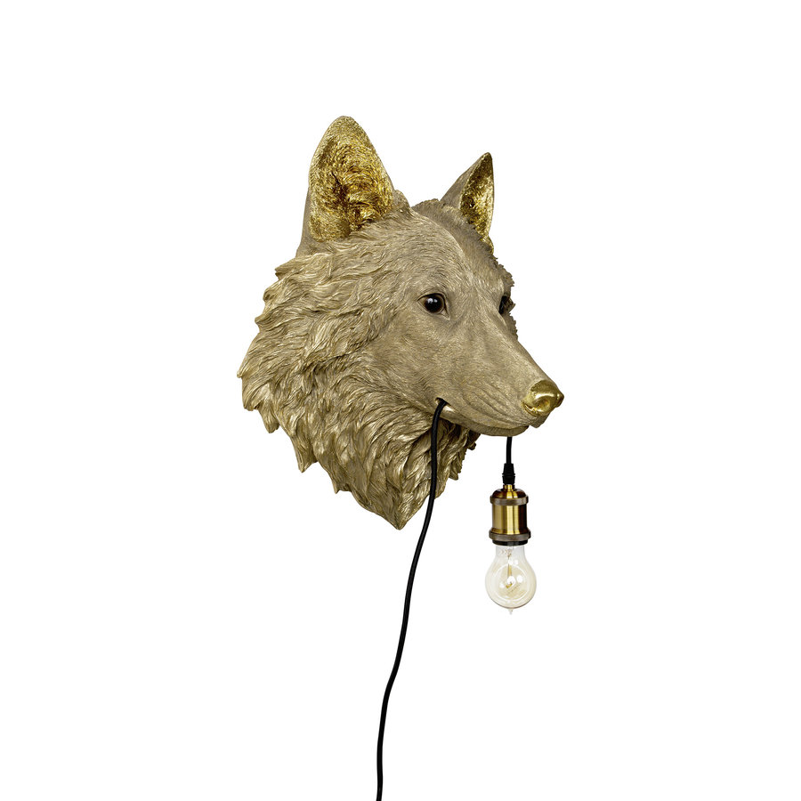 WOLF LAMP, goudkleurig, 40x27 x46.5cm