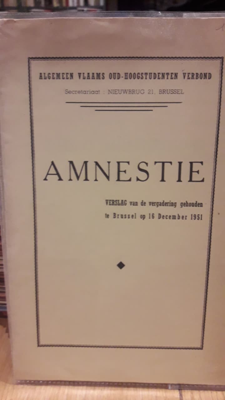 Verslag over de Amnestie vergadering 1951 - oud AKVS en oud KVHV