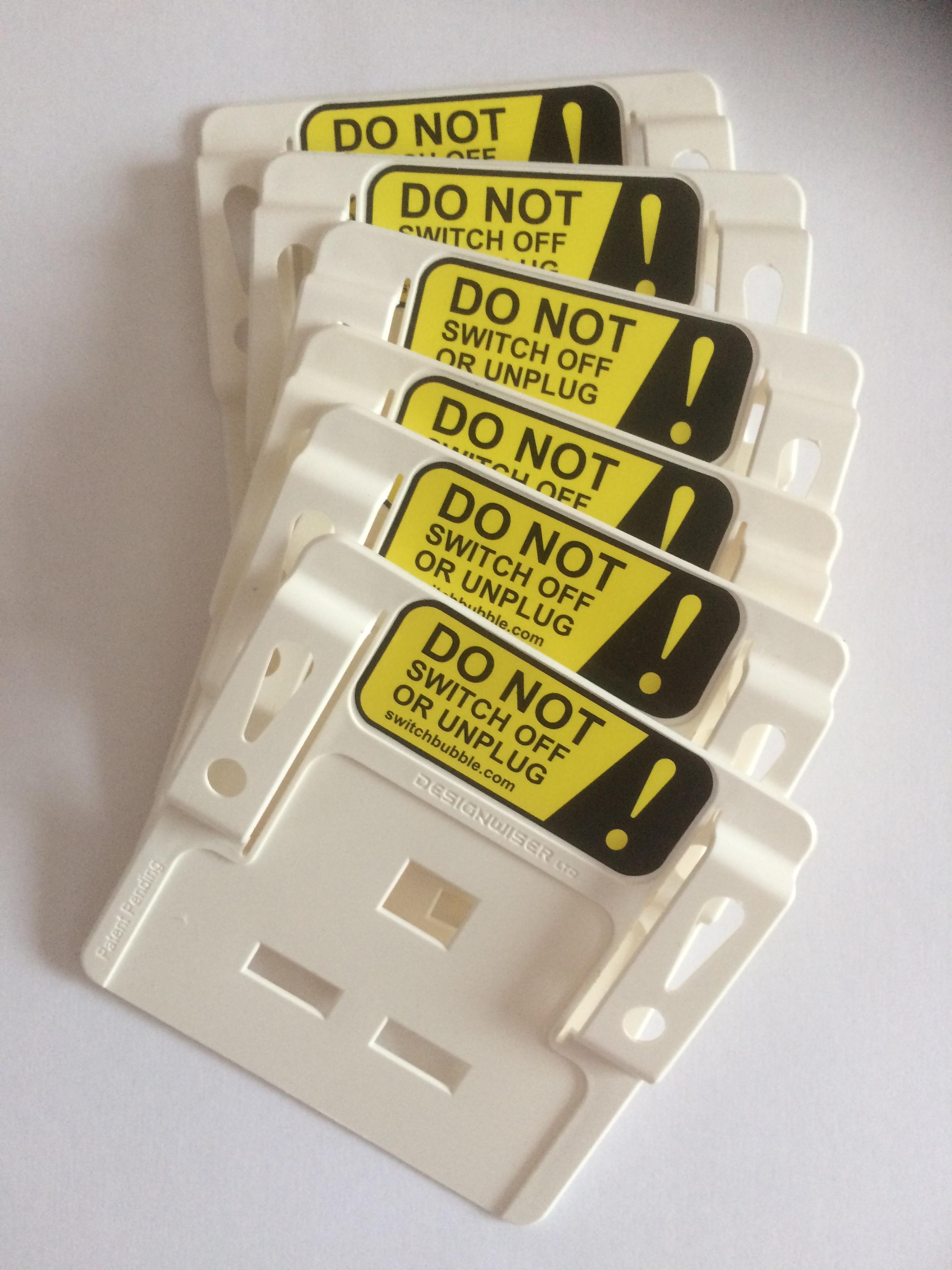Multi pack (quantity 6) SwitchBubble Power Protectors in white. Price (inc VAT & delivery):