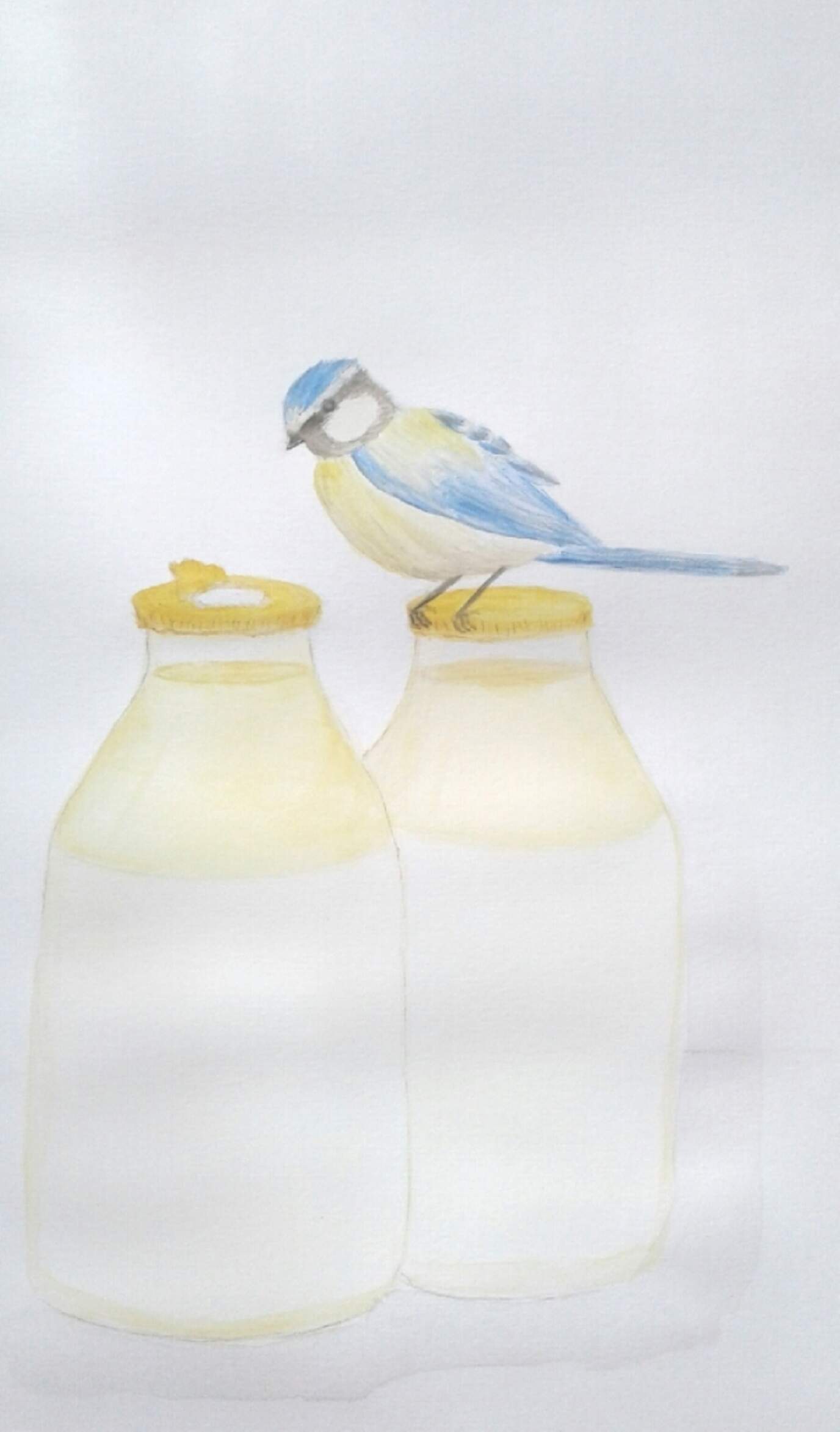 Winter, when birds used to peck at the gold top milk.