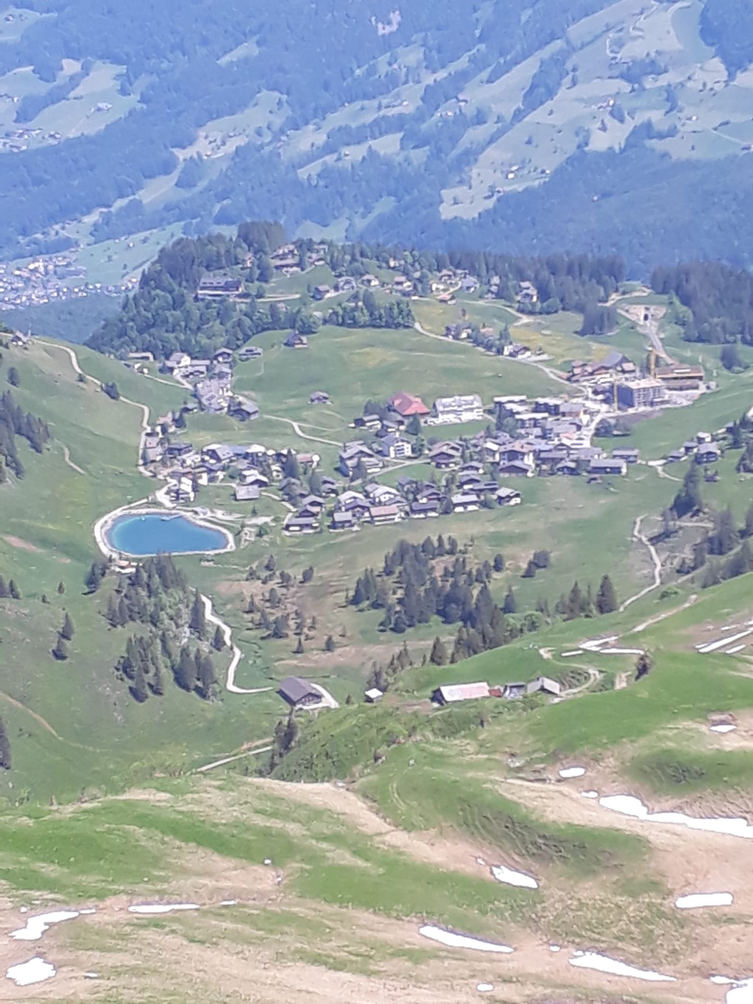 Sicht auf das Dorf Stoos