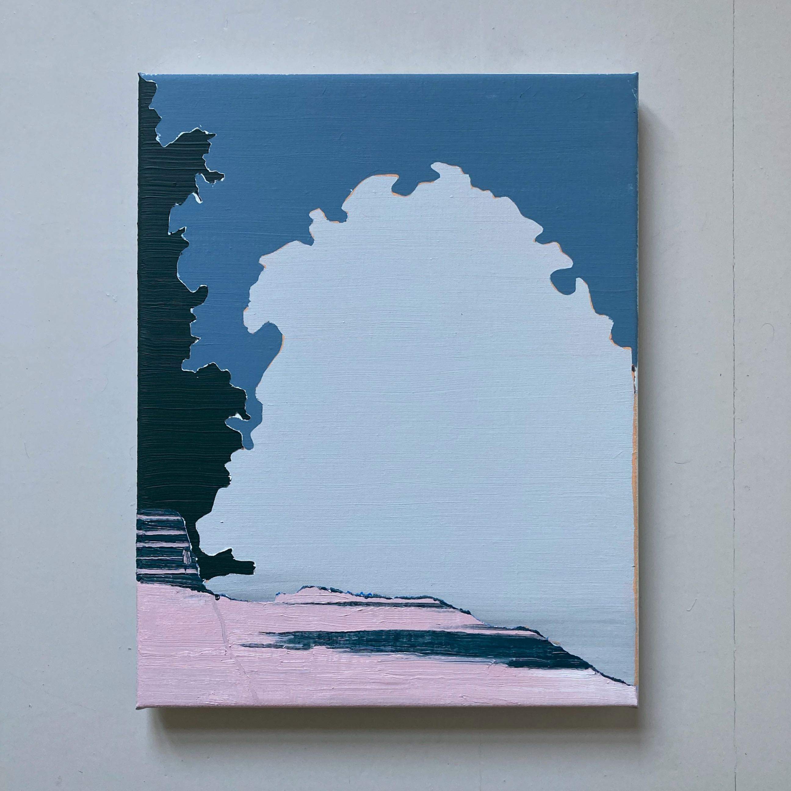 'bifurcation', 38 x 48 cm, acrylics & oil on canvas, 2022