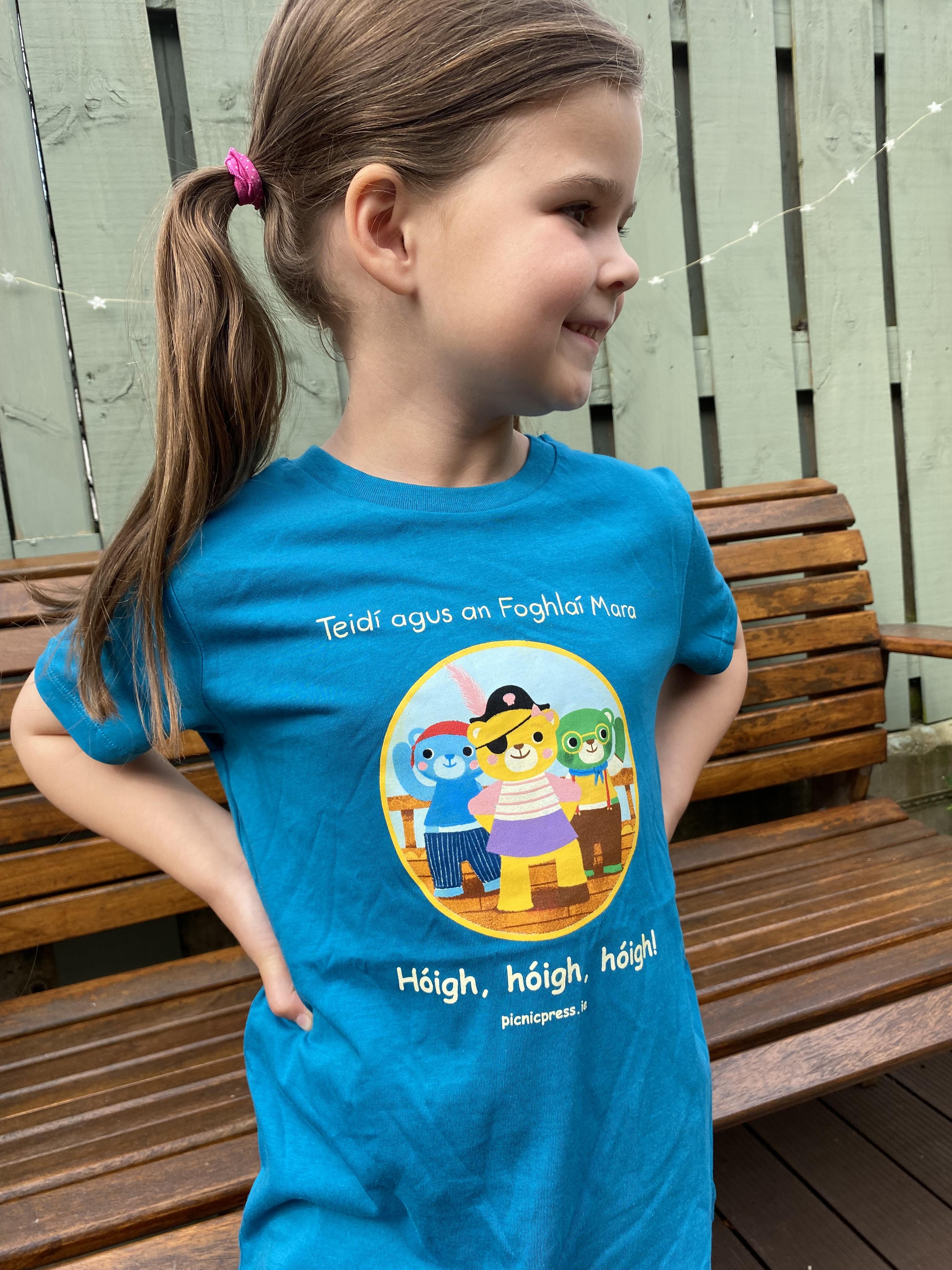 T-léine gorm/blue t-shirt Pirate age 5-6