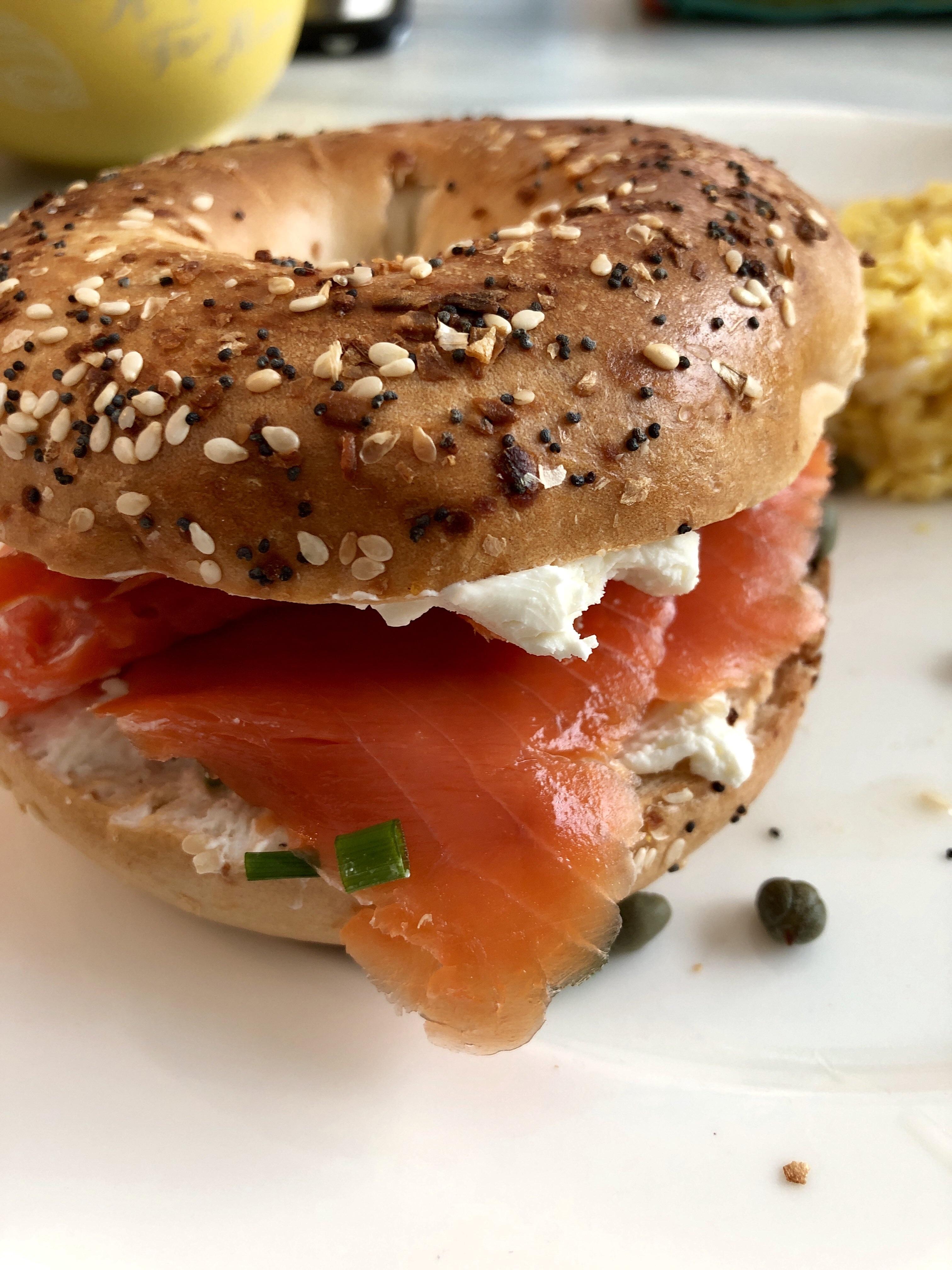 Salmon and Chive Bagel