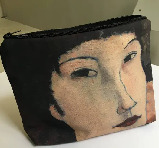 PA DESIGN, ZOOM SUR LES VISAGES, Adrienne de Modigliani, gevoerde canvas toilettas