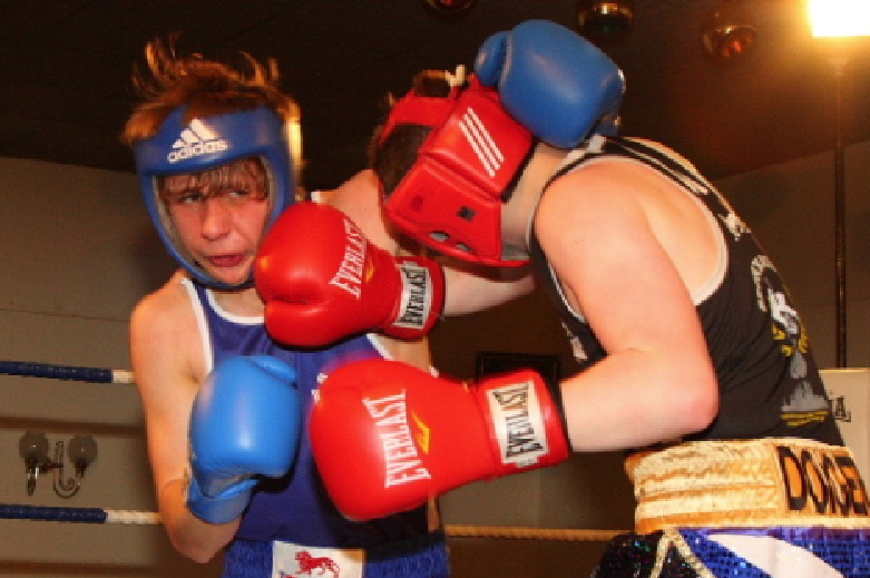 Two boys sparring