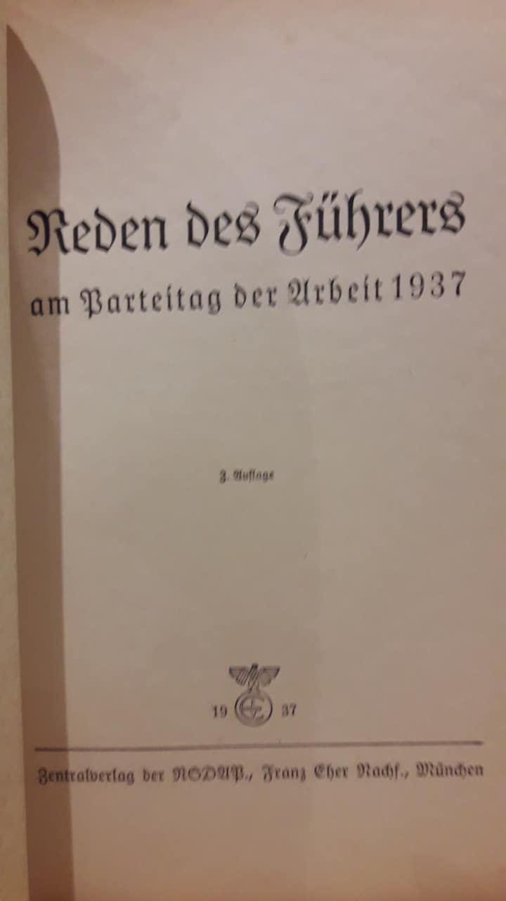 origineel - Reden des Fuhrers am Parteitag der Arbeit 1937