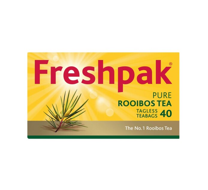 FreshPak Rooibos Tea 40 Tagless TeaBags Box