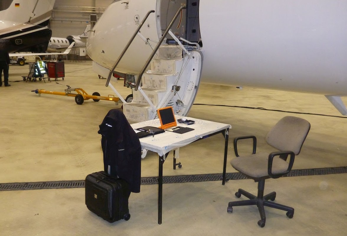 A CRJ200 inspected by Rachel in an hangar for valuation