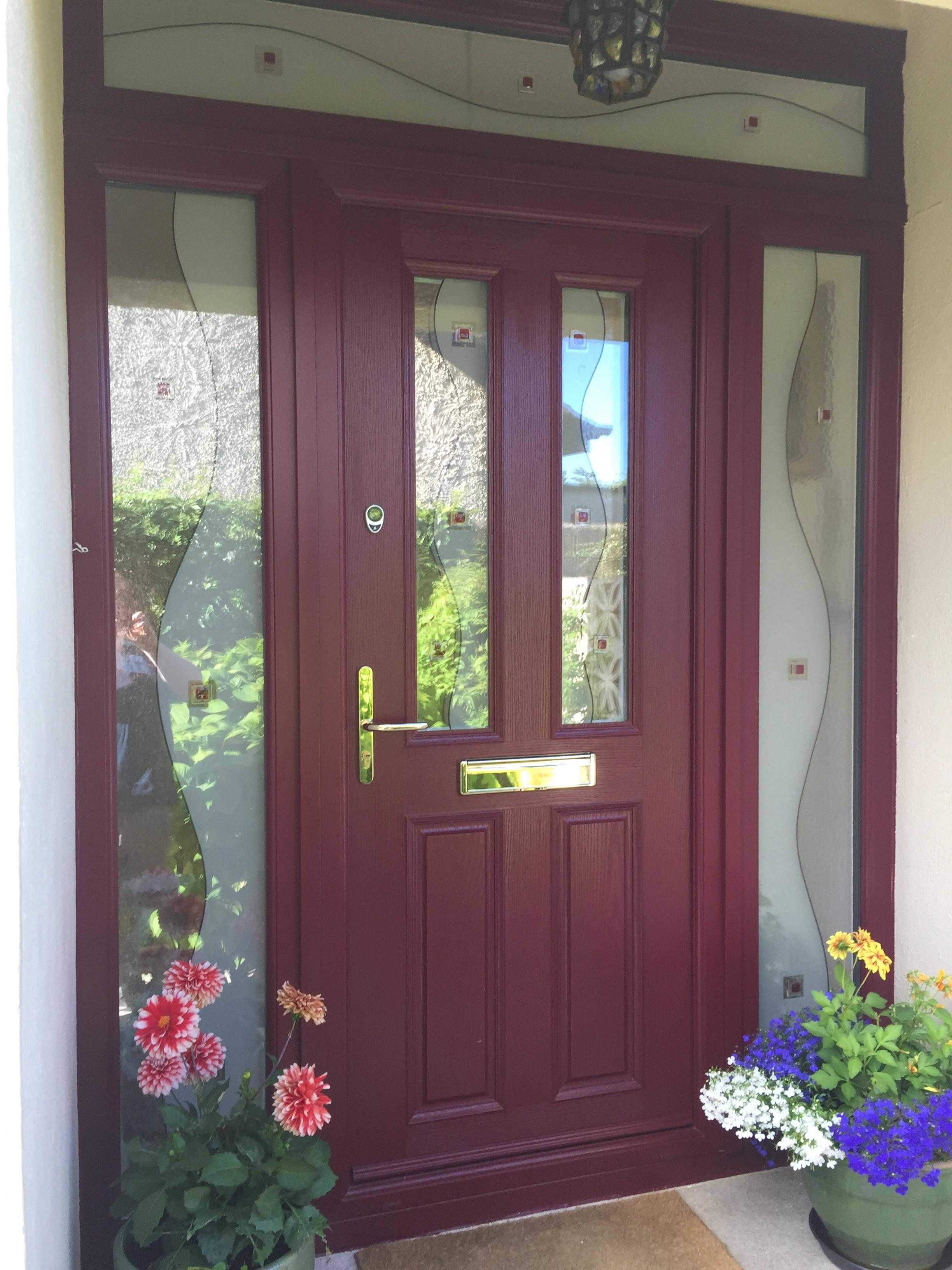 BURGUNDY APEER APM2 COMPOSITE FRONT DOOR FITTED BY ASGARD WINDOWS IN DUBLIN 18.