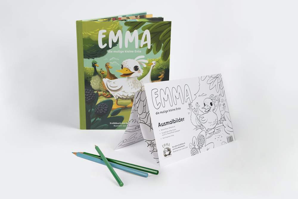 Kopiervorlage Ausmalbilder «Emma, die mutige kleine Ente»