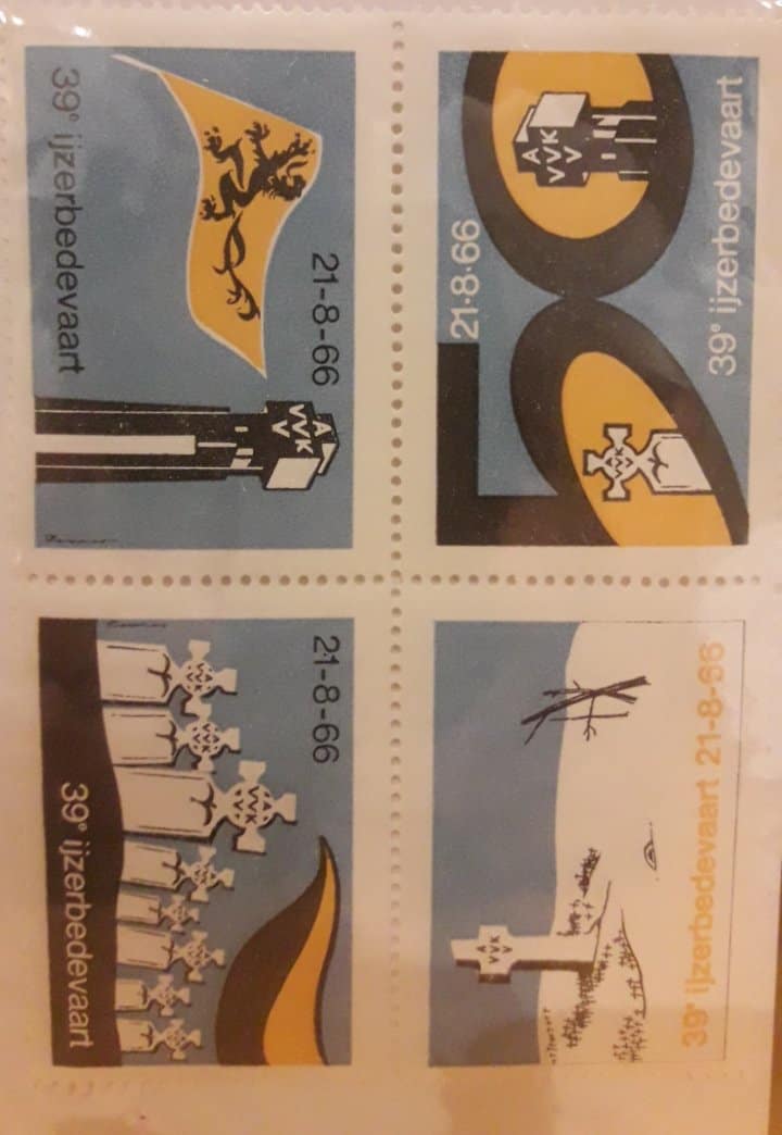 Ijzerbedevaart Diksmuide / 4 sluitzegels 1966  ( LN 63 )