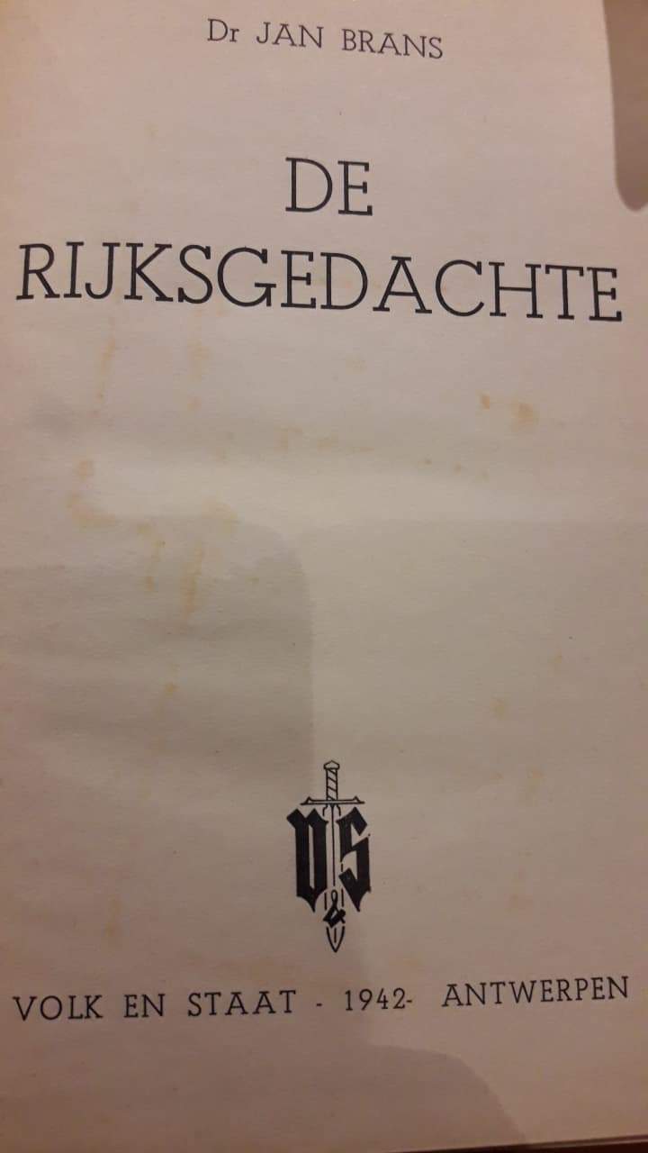 VNV boek 1942 - De Rijksgedachte - Jan Brans / 204 blz