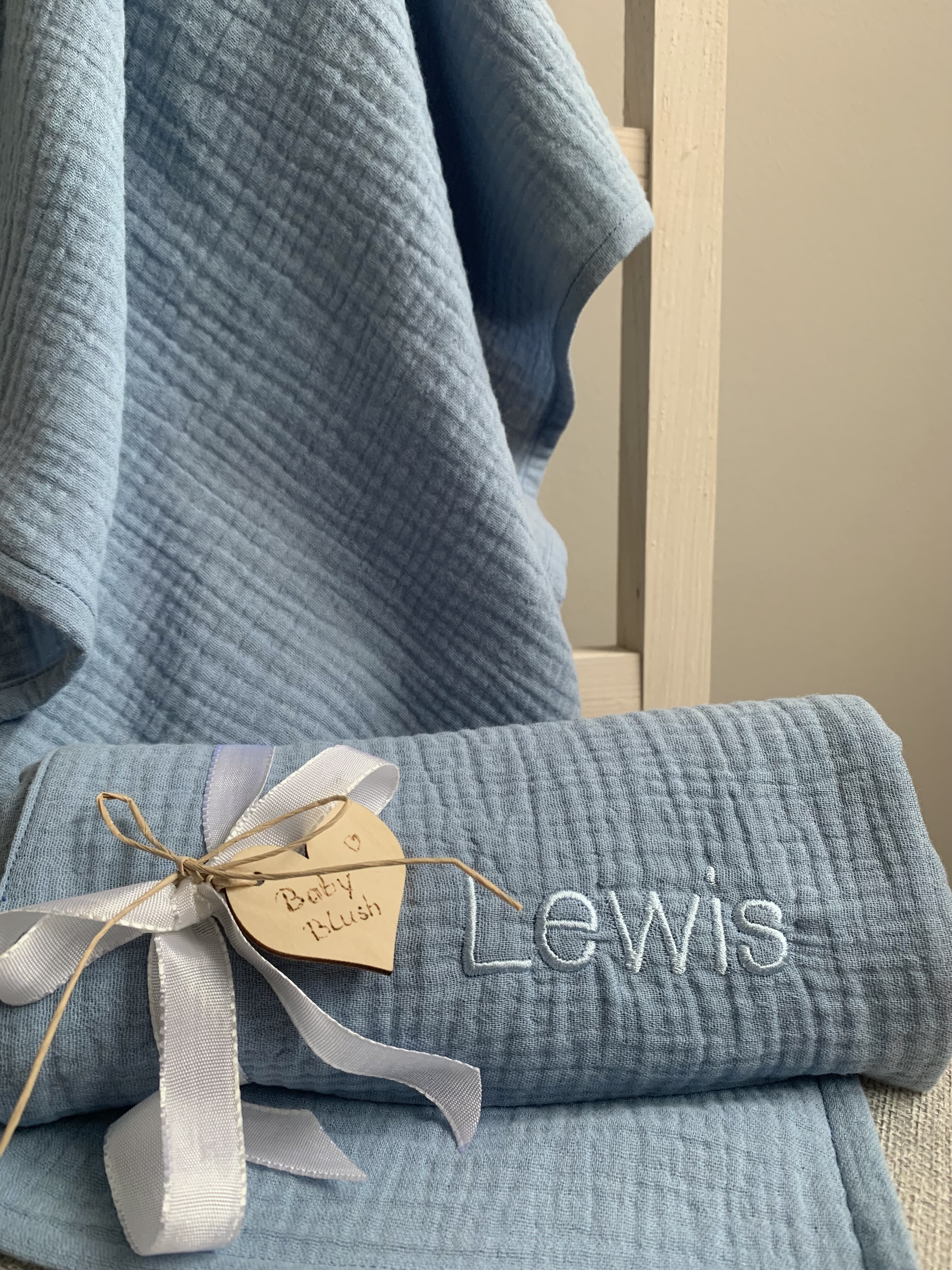 hydrofiele doek/swaddle oud blauw