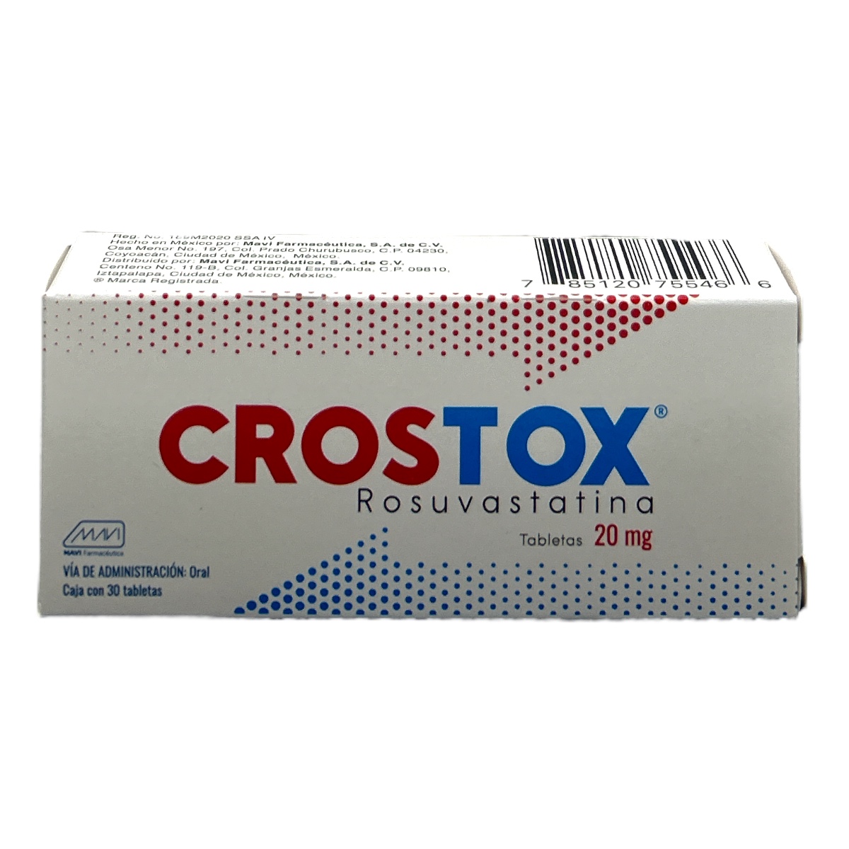 Rosuvastatina Tab 20mg C/30 CROSTOX