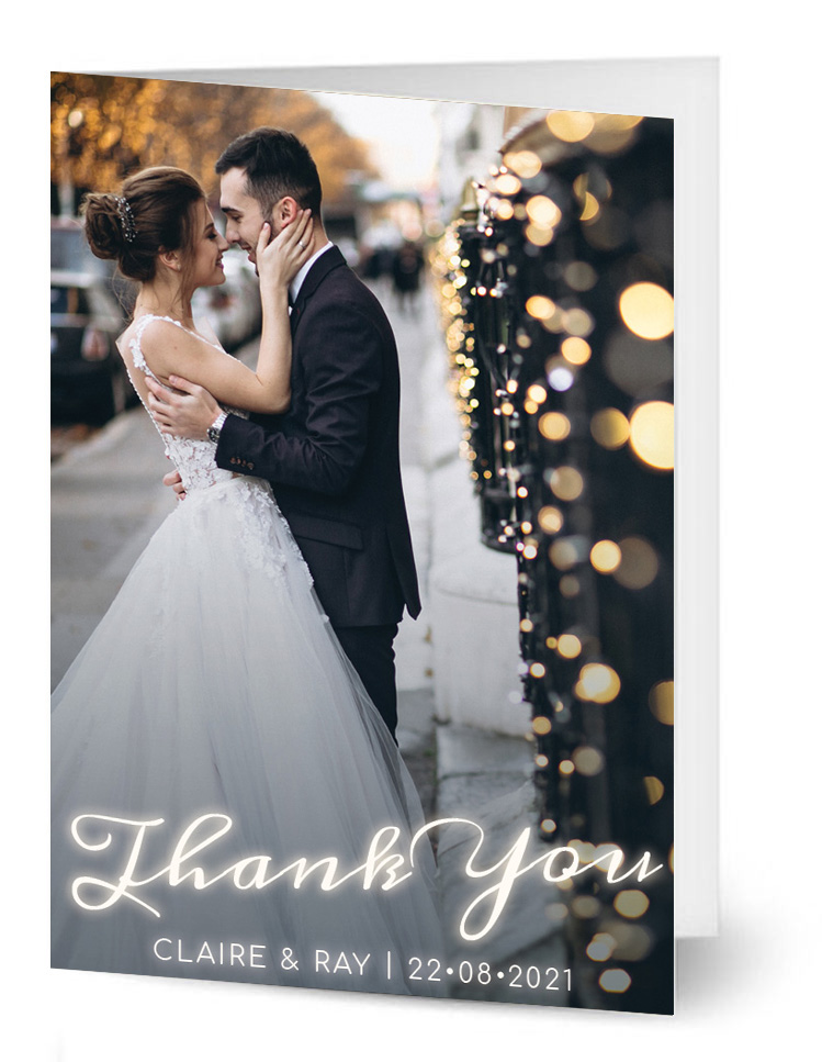 Shimmer thank you card