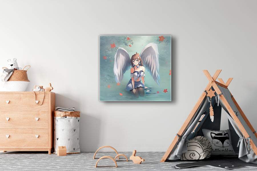 Wanddecoratie - engel in helder water