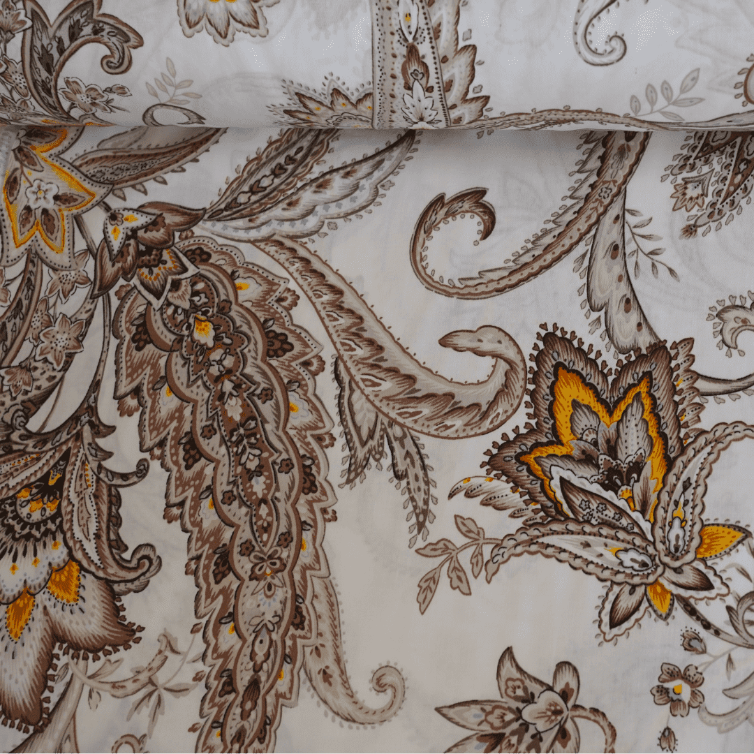 Golden Paisley - luxury cotton satin