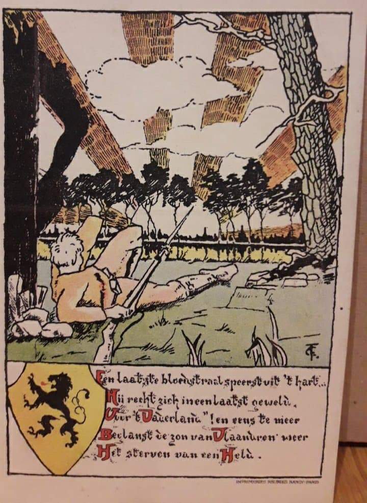 Propagandapostkaart Vlaanderen 1917 Ijzerfront  / LN 29