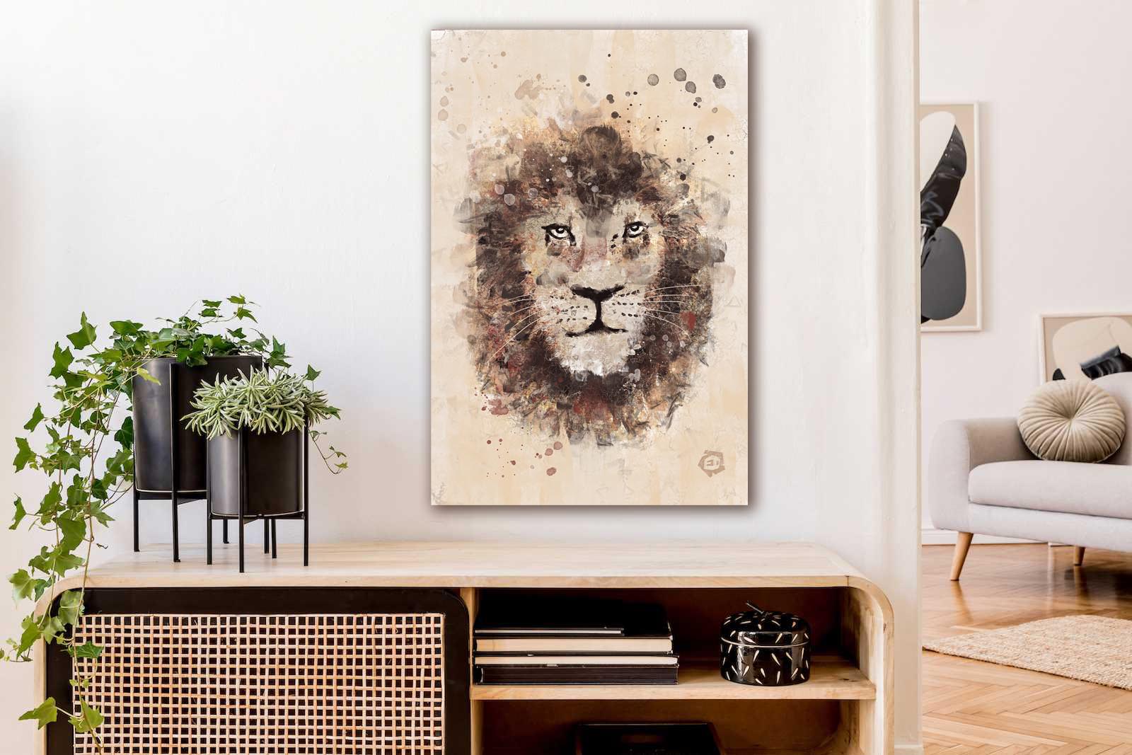 Schilderij van leeuw