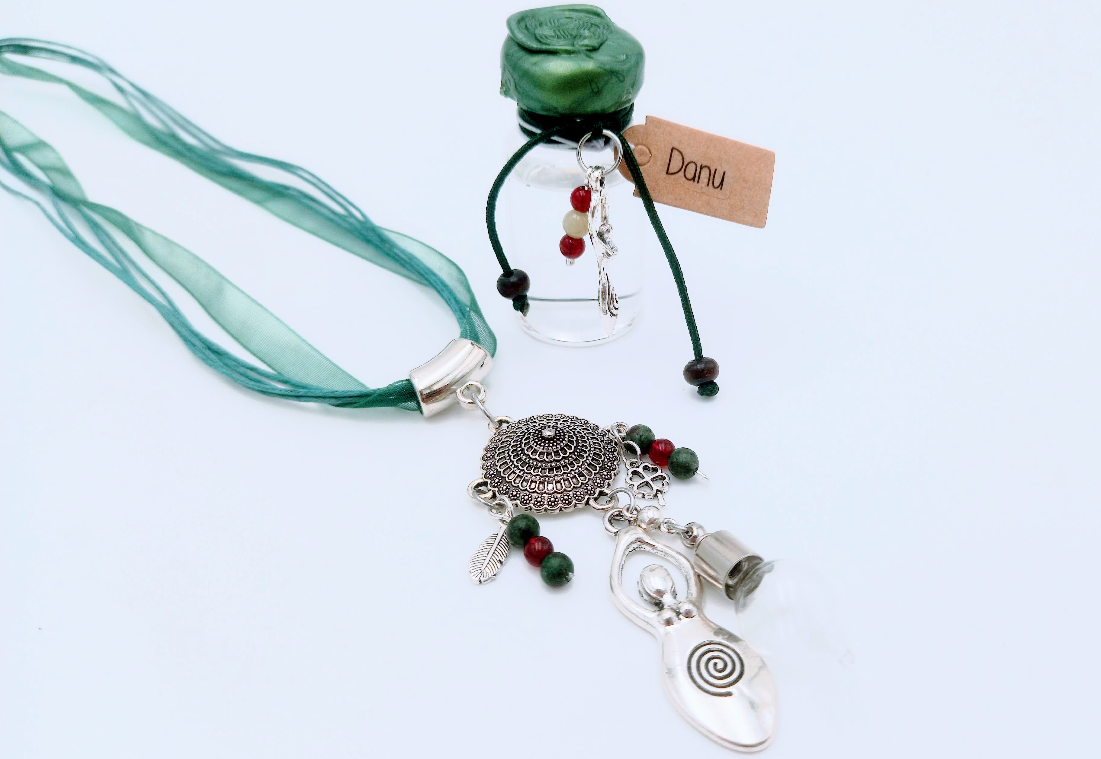 * Danu Goddess Mother - Charmed Pendant filled with St.Brigid Well Water from an Irish Holy Well.