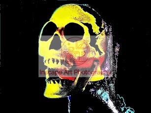 Yellow Skull with Red Blood