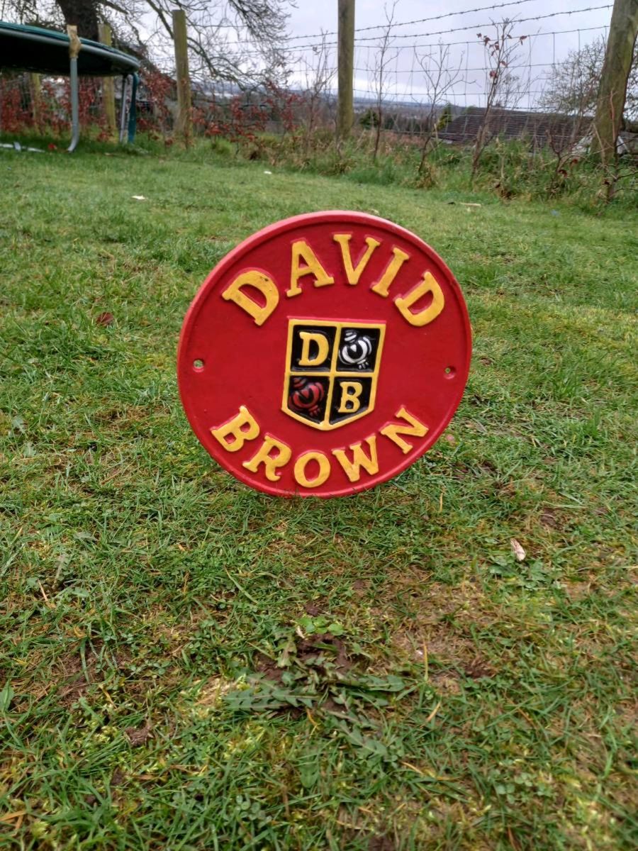 David Brown Cast Iron Sign