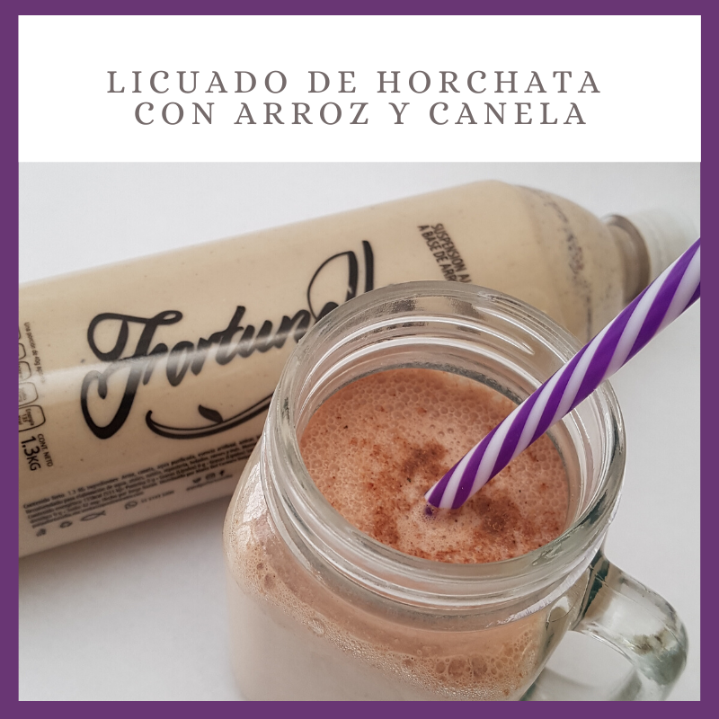 Concentrado de horchata arroz con canela, licuado,  pulpa de fruta