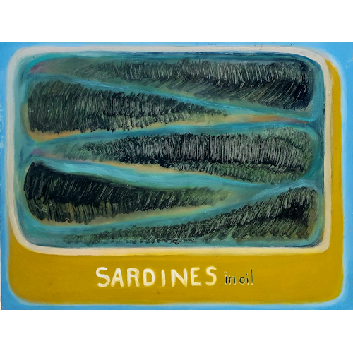 Sardines in oil. 35x45. oil