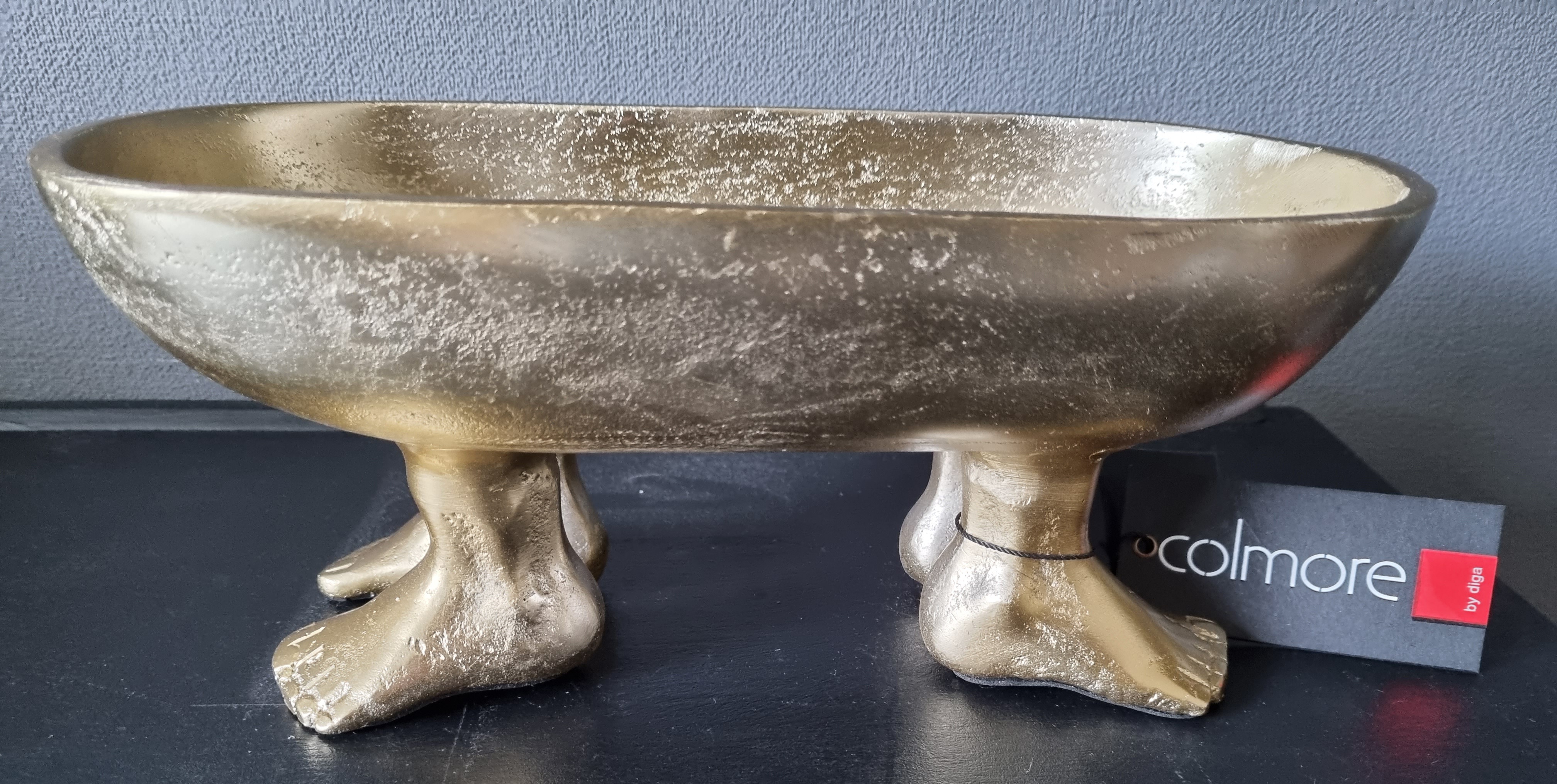 COLMORE, raw-metal, Bowl on legs, klein
