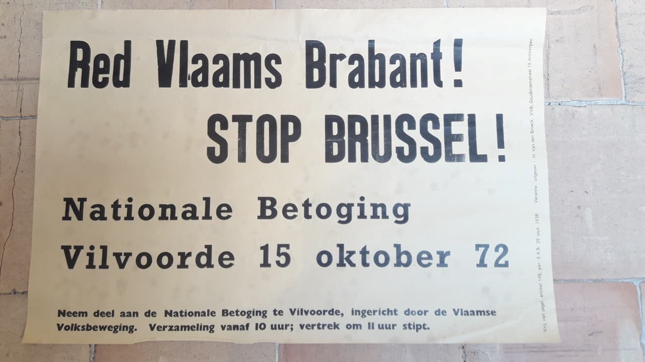 Affiche: Red Vlaams-Brabant! Stop Brussel 1972
