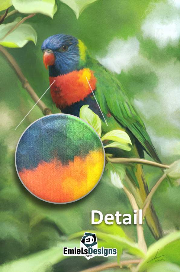 Jungle Stijl Kunstwerk - kleurige tropische vogel