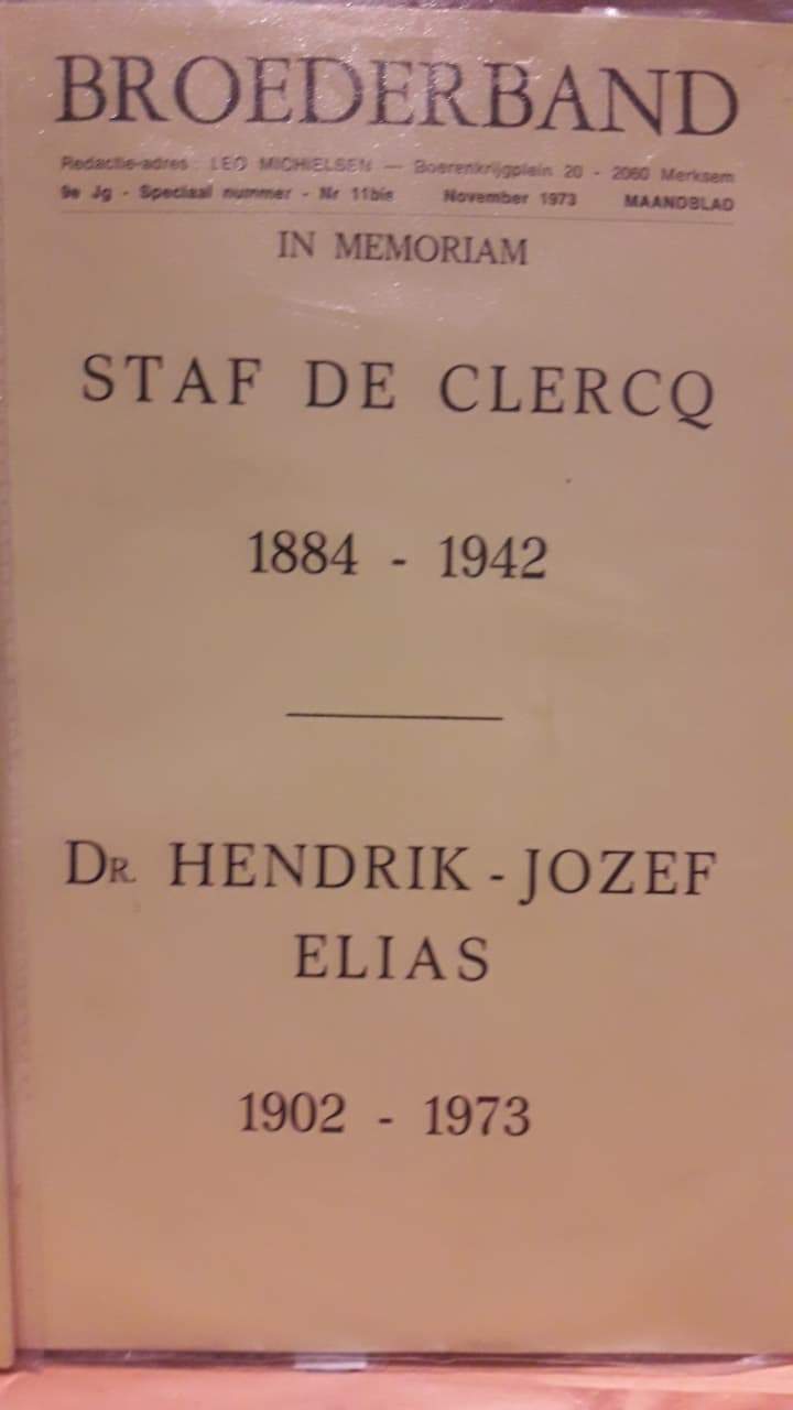 2 brochures over VNV Leider Staf De Clercq en Hendrik Elias 1973