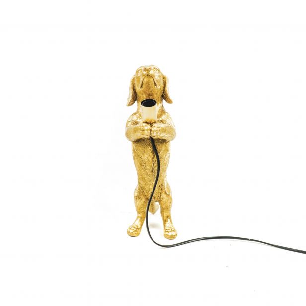 Housevitamin, goudkleurige Teckel lamp, 10x15x38 cm