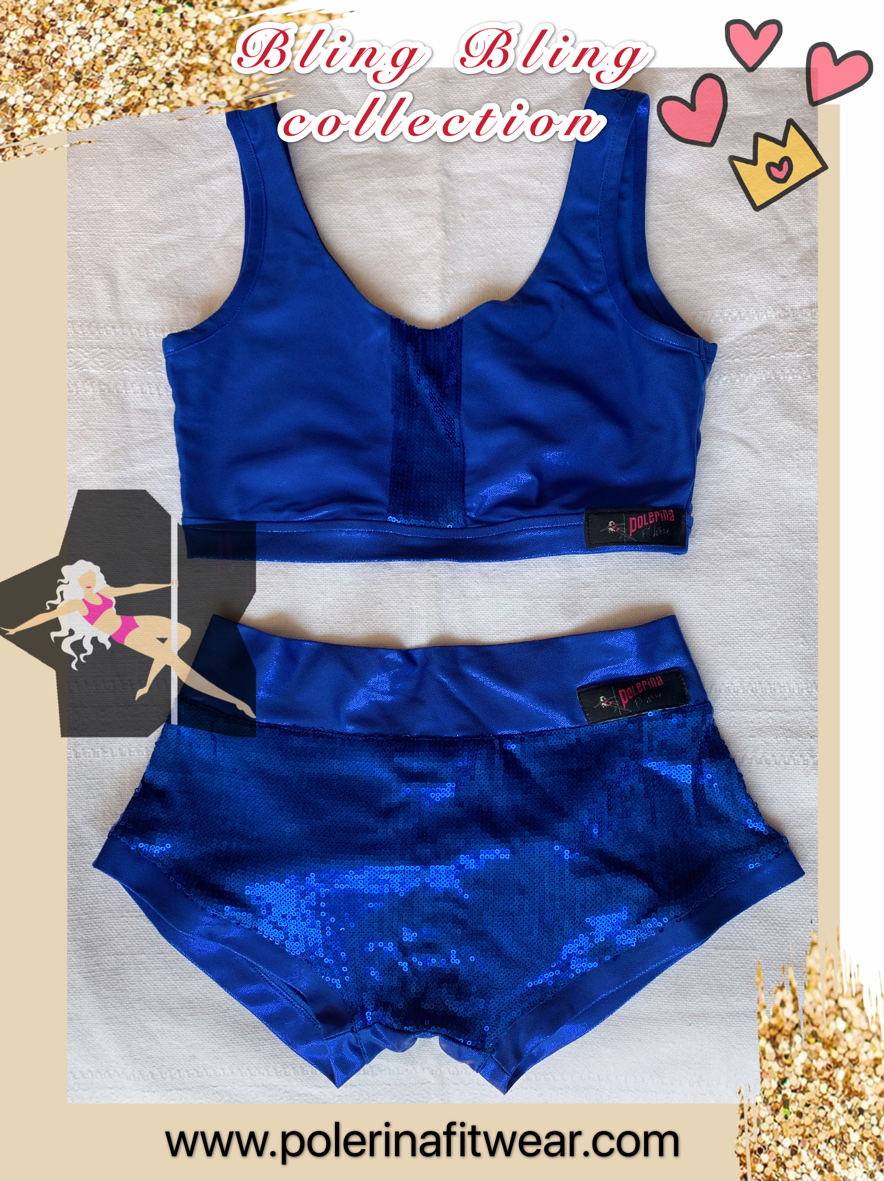 Spangle Blue Top and Short