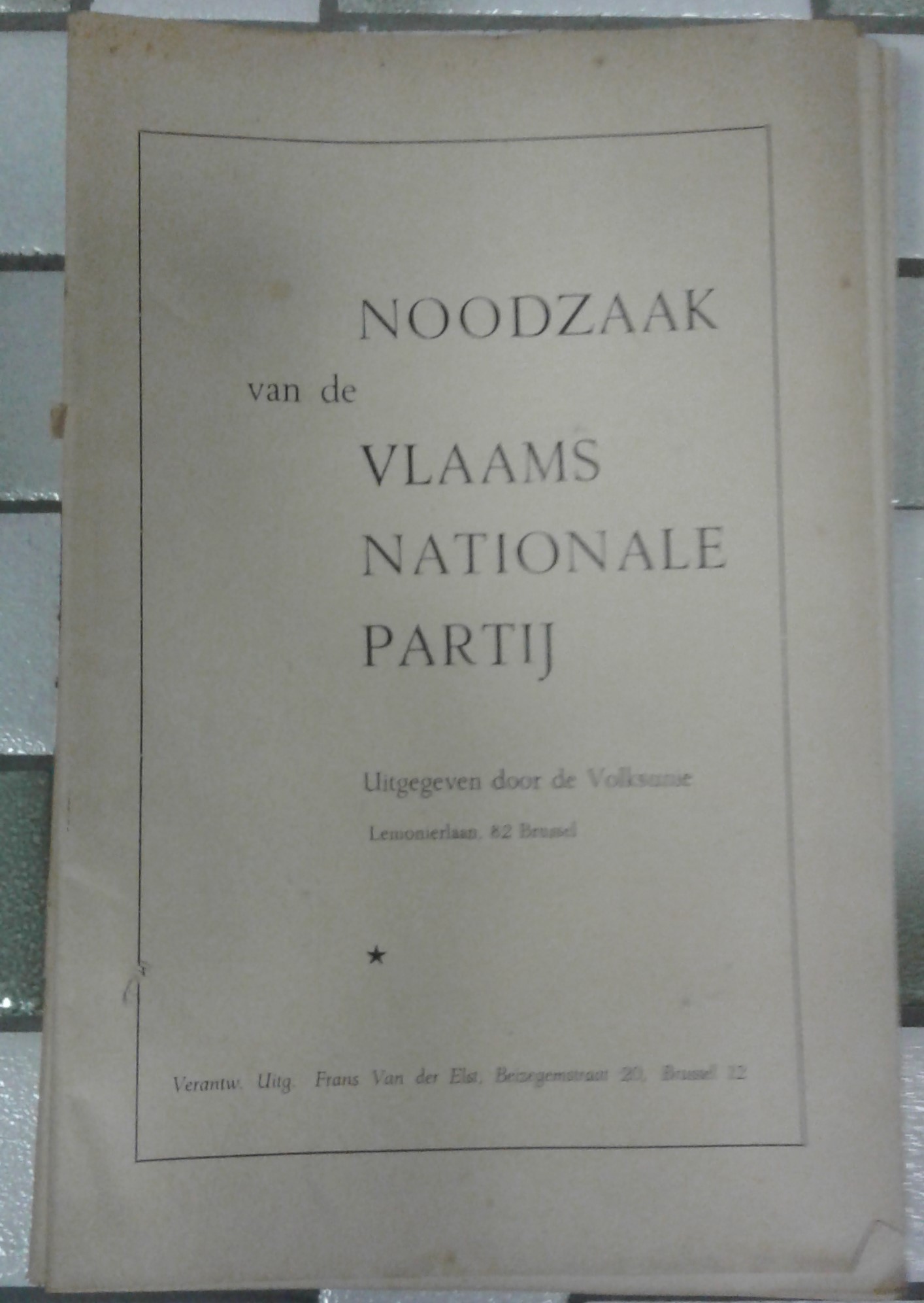 De noodzaak van een Vlaams Nationale partij / Volksunie jaren 50