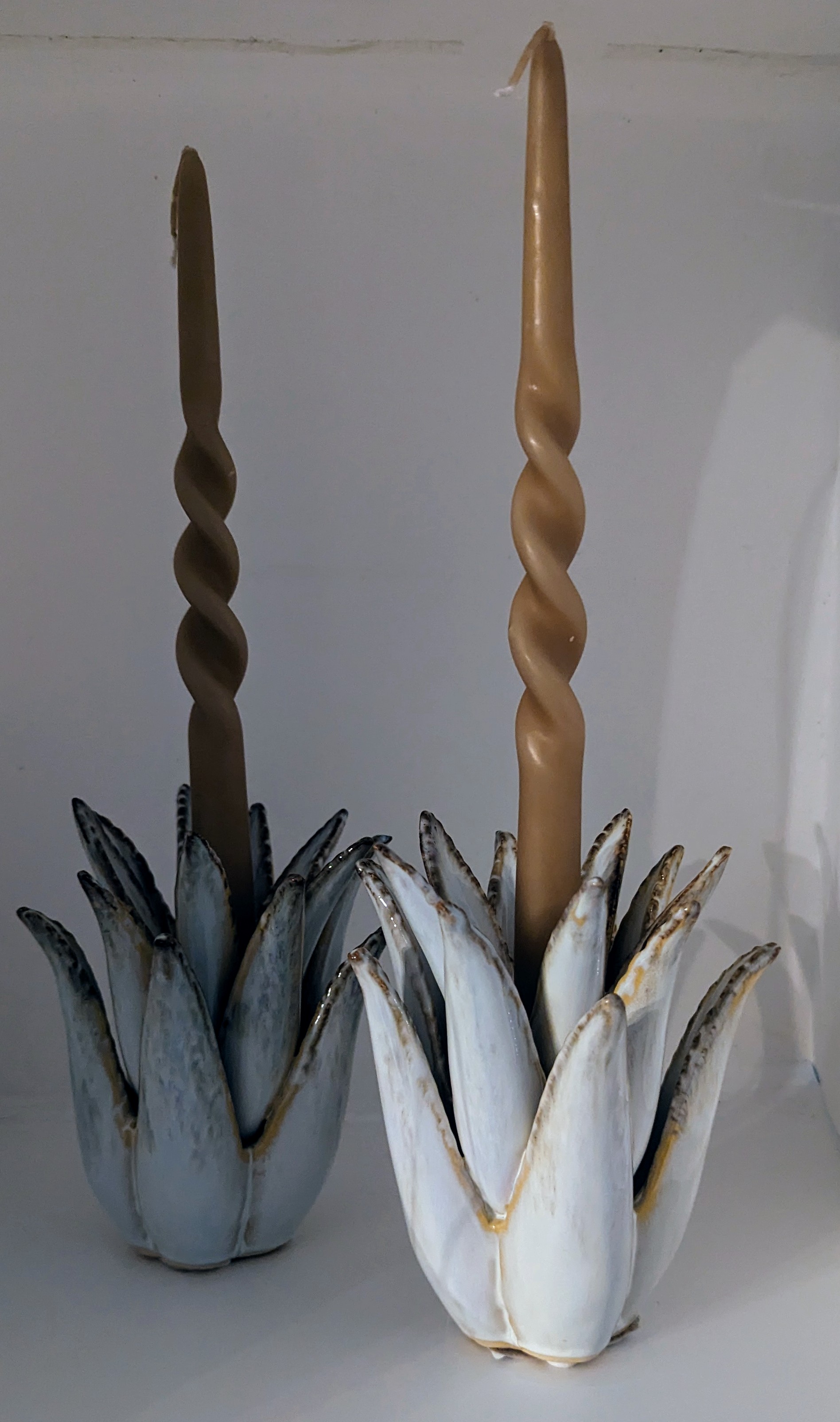 Light&Living, kandelaar CACTUS met swirlkaars, Ø13x16 cm, keramiek
