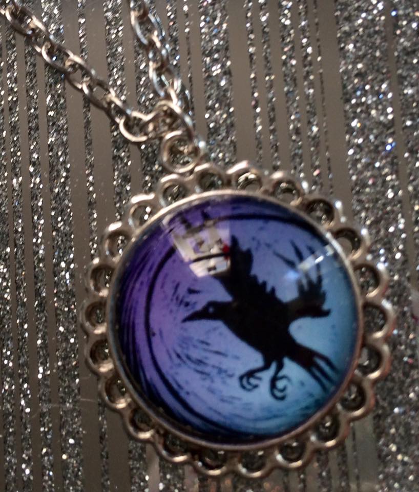 'Crow and Moon' purple tint necklace