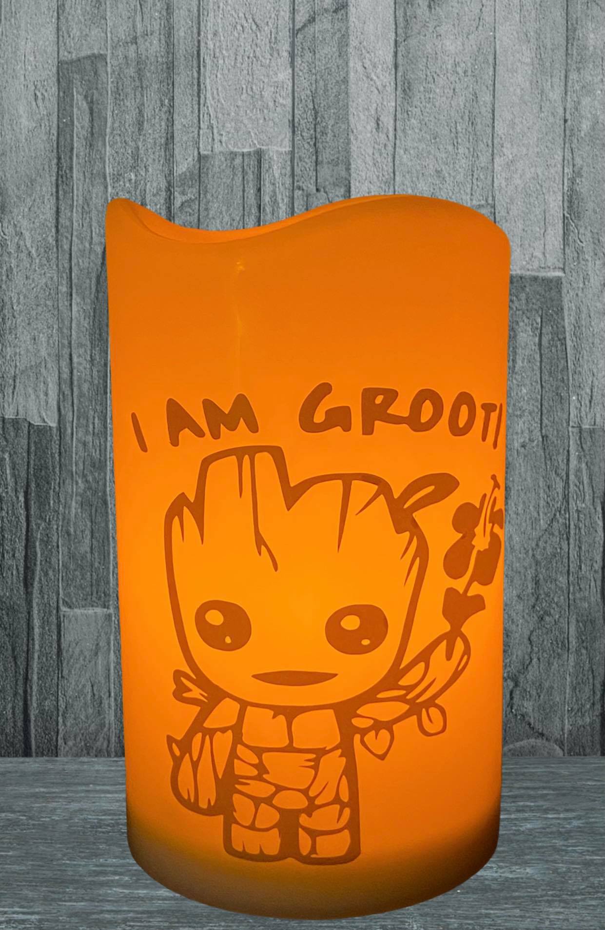 "I AM GROOT" LED Candle