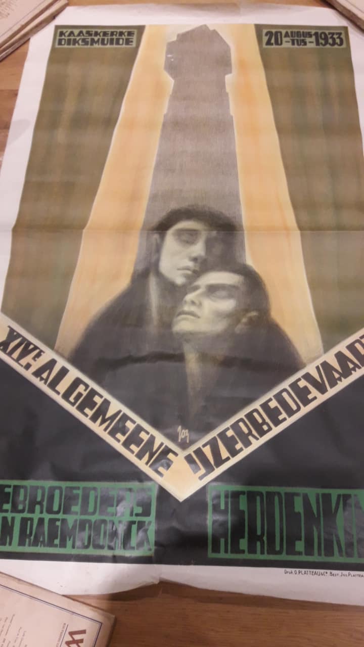 Affiche Ijzerbedevaart 1933 / 97 x 60 cm - gebroeders van Raemdonck